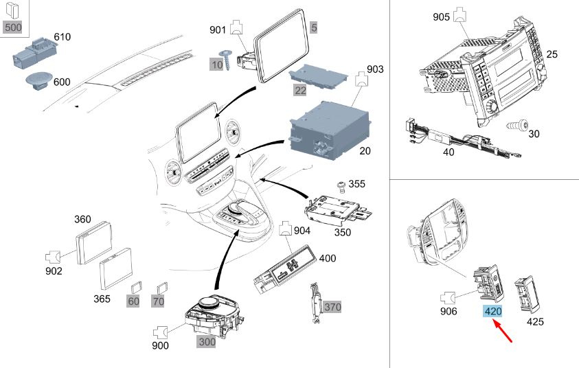 NEW MERCEDES-BENZ VITO W447 USB/AUX ADAPTER A4478200087 ORIGINAL