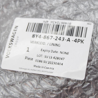 NEW AUDI A3 SPORTBACK 8YA LEFT SIDE B PILLAR UPPER TRIM 8Y4867243A4PK ORIGINAL