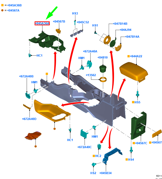 new ford ranger t6 mk1 center console trim panel assy lhd 2339763 original