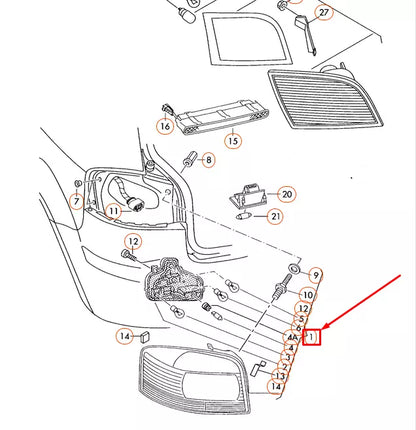 NEW AUDI A3 REAR RIGHT OUTER TAIL LIGHT LAMP 8P4945096E ORIGINAL