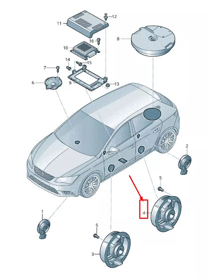 NEW AUDI E-TRON GEN REAR DOOR BASS LOUDSPEAKER 4K9035411A
