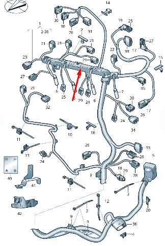 new volkswagen passat b8 cable wiring harness loom guide 04l971824a original