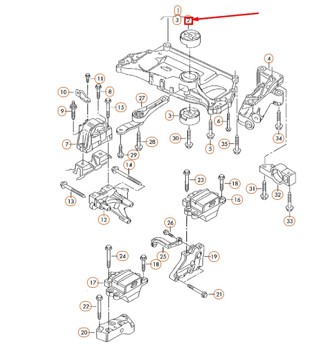 NEW VW BEETLE A5 ENGINE MOUNTING UPPER BONDED RUBBER BUSH 1K0199868R ORIGINAL