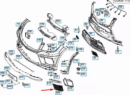NEW MERCEDES-BENZ GL-CLASS X166 FRONT LEFT GRILLE A1668854522 ORIGINAL