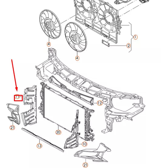 NEW AUDI A6 C7 RIGHT RADIATOR AIR GUIDE 4G0121284AQ ORIGINAL
