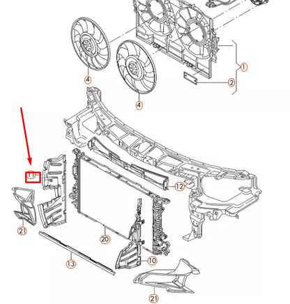 NEW AUDI A6 C7 RIGHT RADIATOR AIR GUIDE 4G0121284AQ ORIGINAL