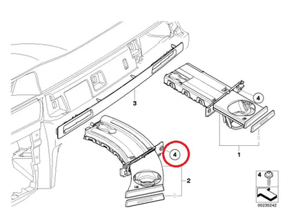 NEW BMW E90 E91 E92 E93 CUP HOLDER ASSEMBLY BLACK O/S RIGHT RHD 9173464