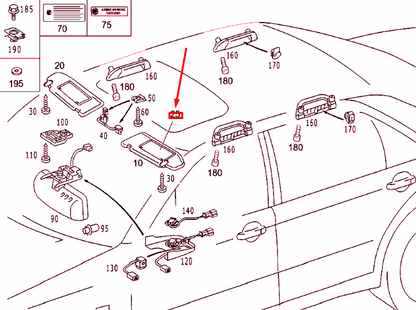 NEW MERCEDES-BENZ S W222 RIGHT INSIDE MIRROR A22081042177G16 ORIGINAL