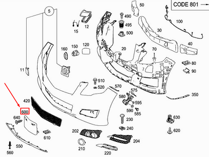 NEW MERCEDES-BENZ R W251 FRONT BUMPER LICENSE PLATE HOLDER A2518170278 ORIGINAL