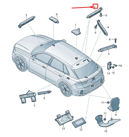 NEW AUDI Q8 4MN UPPER RIGHT ANTENNA AMPLIFIER 4M8035225E