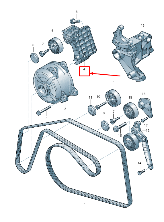 new audi a6 avant c6 alternator bracket 059903143s original