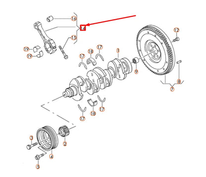 NEW AUDI A3 8V ENGINE CONROD CONNECTING ROD 04L105401A ORIGINAL