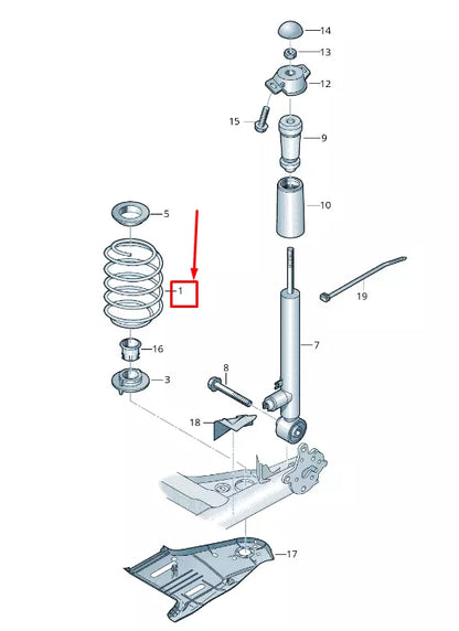 NEW SEAT LEON 5F REAR COIL SPRING 5F0511121B ORIGINAL