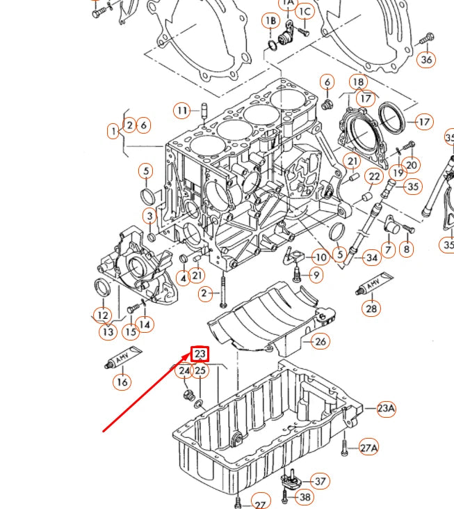 NEW VOLKSWAGEN BEETLE 9C ENGINE OIL SUMP 038103603N ORIGINAL