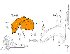 new volkswagen touareg 7p front right fender wheel housing liner 7p6805978a