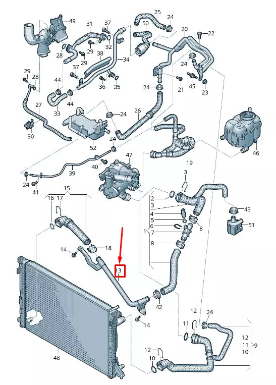 NEW VW TOUAREG CR ENGINE COOLANT PIPE 4M0121525D