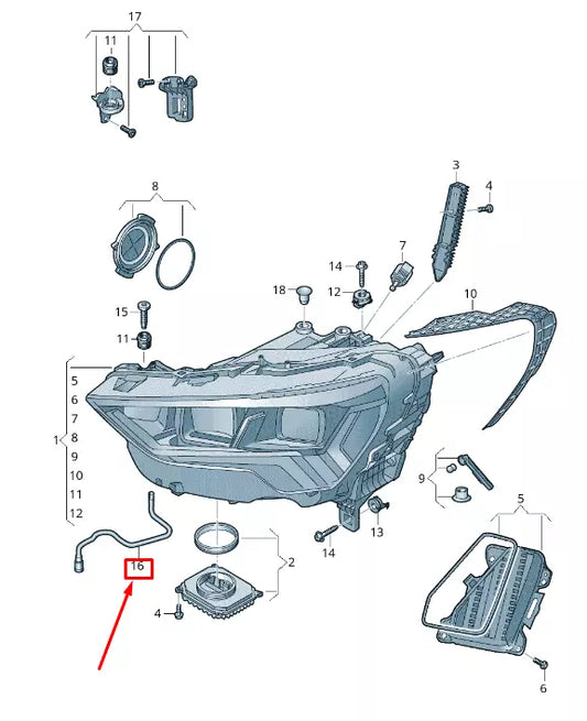 NEW AUDI Q3 F3 RIGHT HEADLIGHT HOUSING VENT HOSE 83A941718A