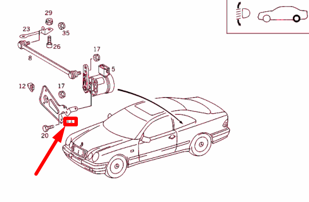 NEW MERCEDES-BENZ CLK C208 REAR TURNING ANGLE SENSOR BRACKET A2083200243