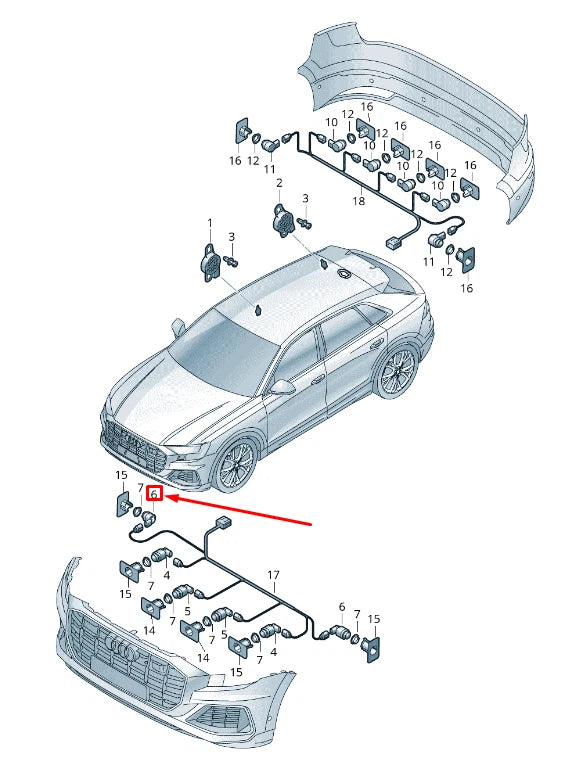 NEW AUDI Q8 4MN FRONT PARKING AID SENSOR 5Q1919297GRU 5Q1919297 GRU ORIGINAL