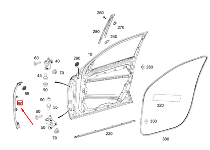 new mercedes-benz gle w167 front left door cover trim a1677224700 original