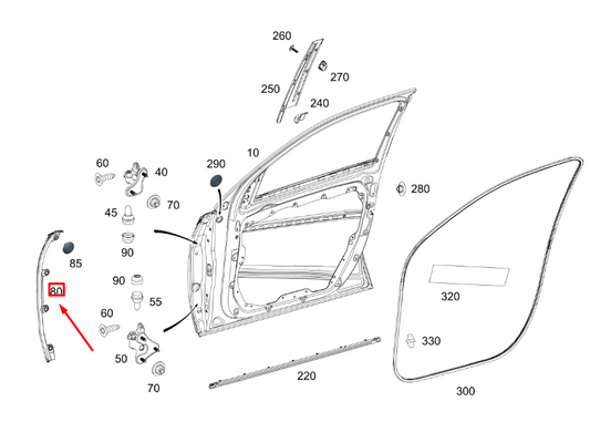 new mercedes-benz gle w167 front left door cover trim a1677224700 original