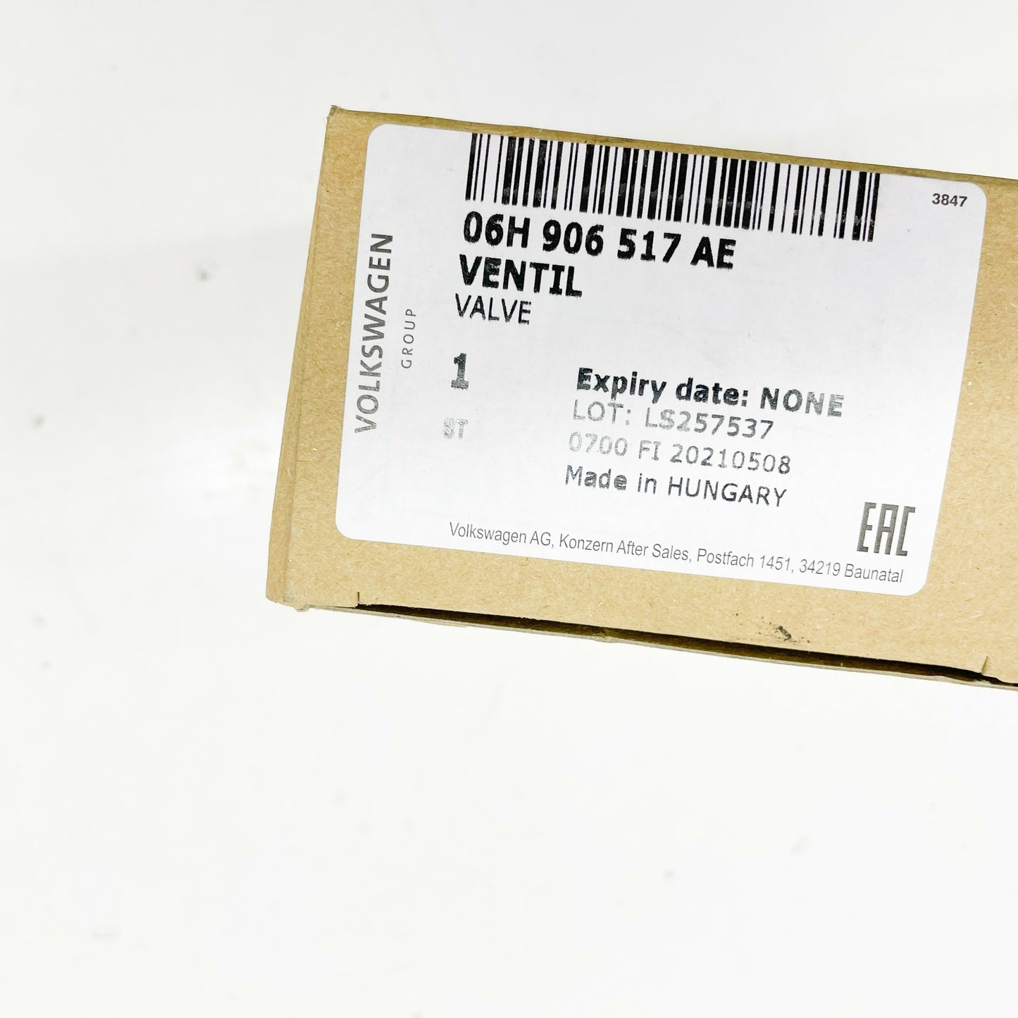 NEW AUDI Q2 CANISTER PURGE VALVE 06H906517AE ORIGINAL