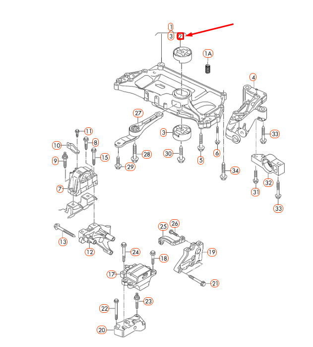 NEW AUDI A3 8P ENGINE MOUNTING UPPER BONDED RUBBER BUSH 1K0199868T ORIGINAL