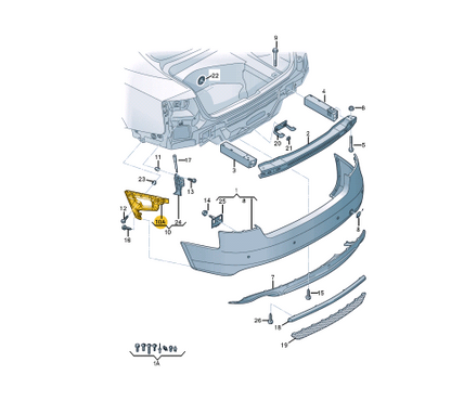 NEW AUDI A5 8T REAR LEFT BUMPER BRACKET 8T8807453A ORIGINAL