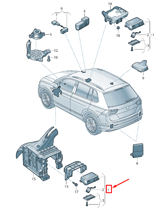 new volkswagen tiguan ad1 online services control unit 5wa035283 original