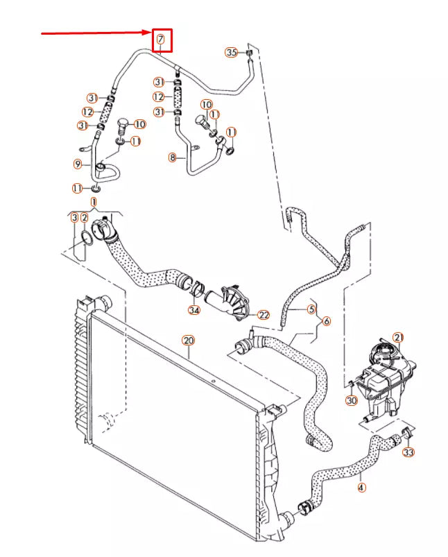 NEW AUDI A4 B7 COOLANT PIPE 059121086F