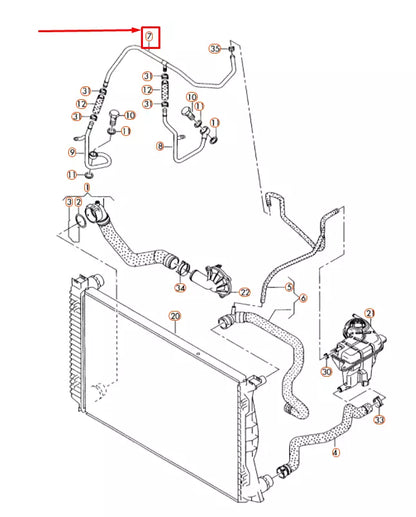 NEW AUDI A4 B7 COOLANT PIPE 059121086F