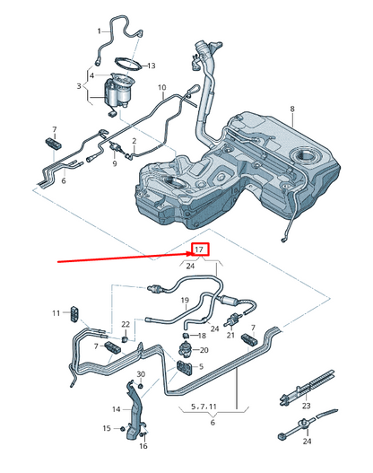 new audi a6 allroad 4g fuel hose 4g0201215bq original