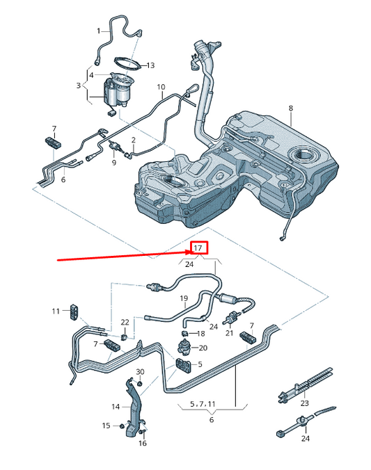 new audi a6 allroad 4g fuel hose 4g0201215bq original