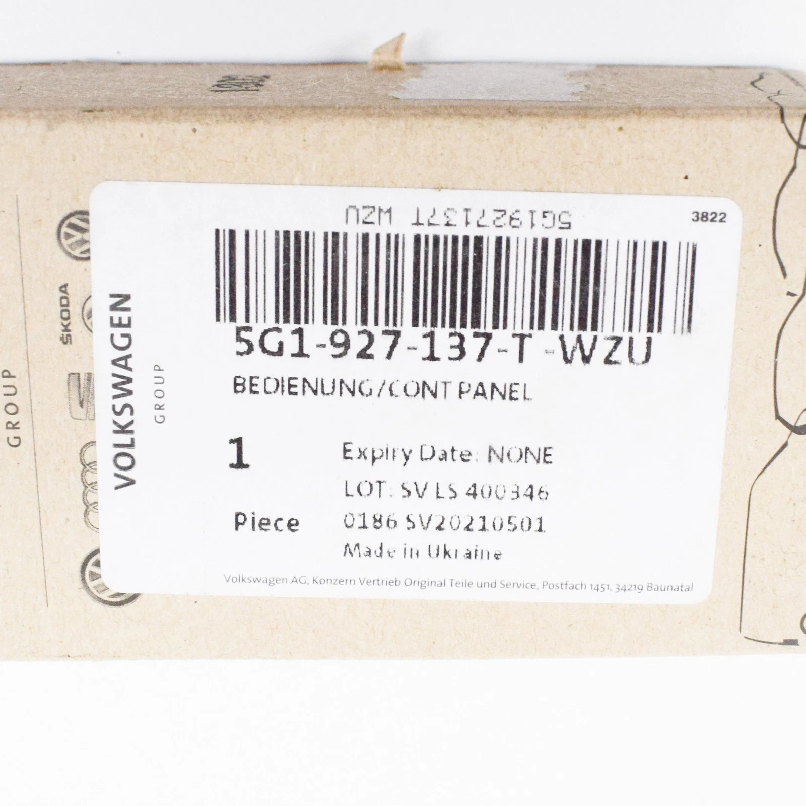 NEW VW GOLF MK7 ECO START-STOP SWITCH BUTTON 5G1927137TWZU