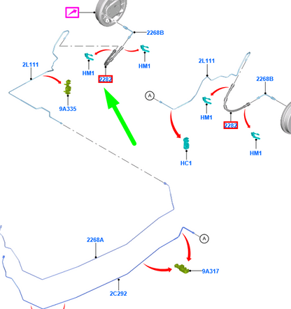 new ford ecosport mk2 bk rear brake hose assy cn15-2282-aa 1782408 original