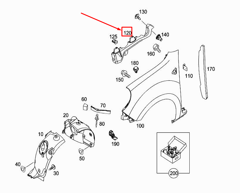 new mercedes-benz citan w415 front right fender bracket a4158810114 original