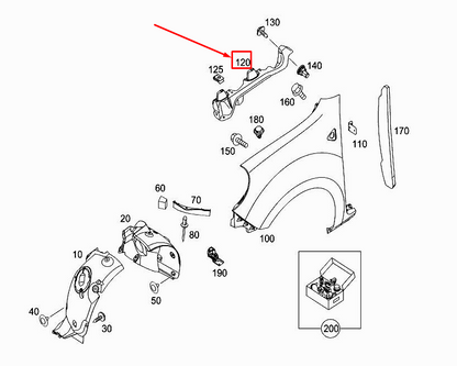 new mercedes-benz citan w415 front right fender bracket a4158810114 original