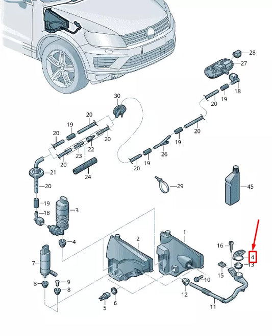 NEW VW TOUAREG 7P MK2 WINDSHIELD WASHER RESERVOIR END CAP 7L6955455