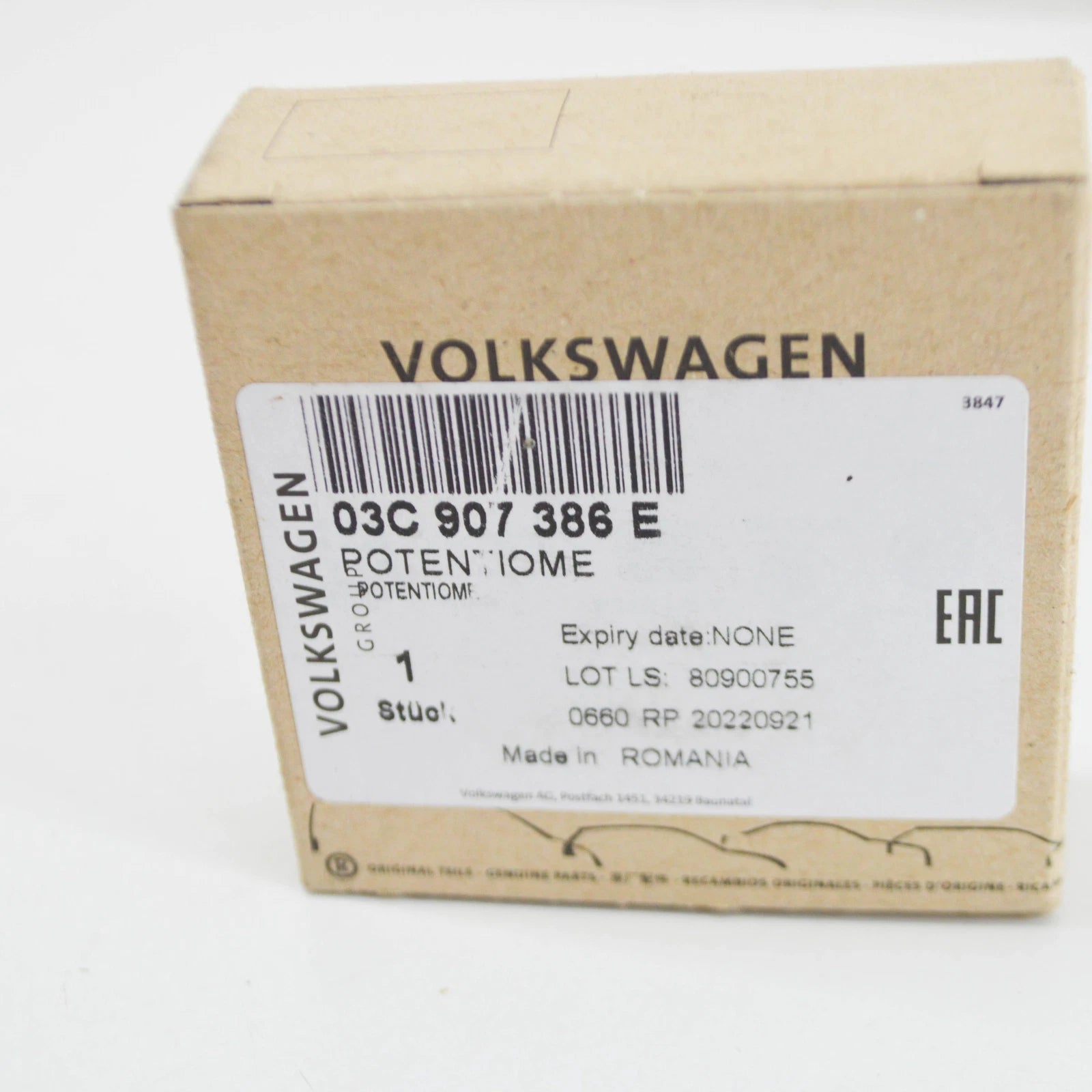 NEW VW GOLF MK5 INTAKE MANIFOLD PRESSURE SENSOR 03C907386E 1.6 FSI 85KW ORIGINAL