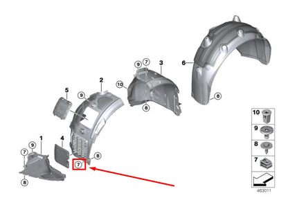 NEW BMW 7 G11, G12 REAR LEFT INNER FENDER 7340203 51717340203 ORIGINAL