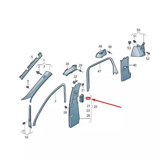 NEW VW TOUAREG 7P MK2 RIGHT B-PILLAR TRIM VENT 7P6868904GNX1
