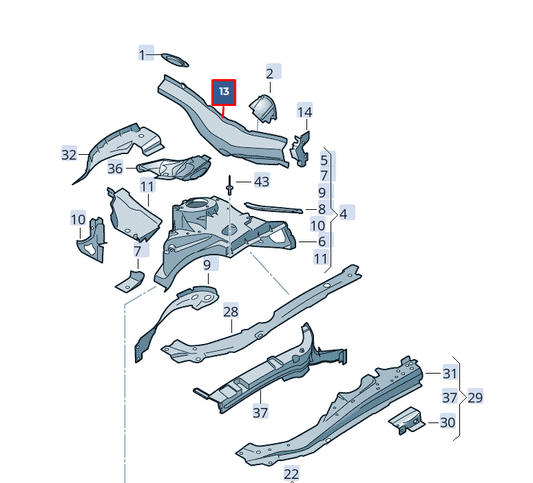 new audi rs4 avant b9 front right upper tunnel reinforcement 8w0802118 original