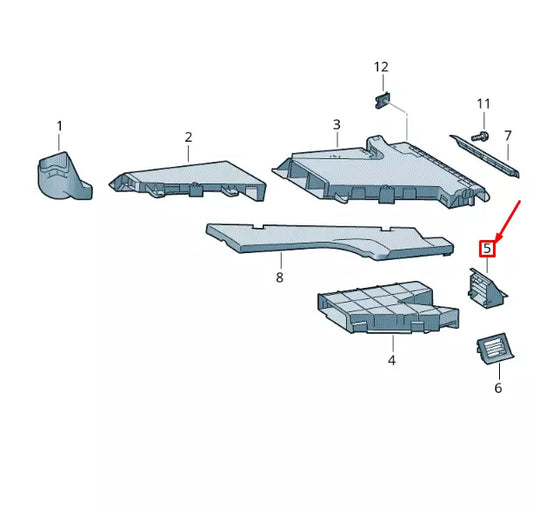 NEW VOLKSWAGEN CRAFTER 2F MK1 RIGHT FOOTWELL VENT LHD 2E1819154
