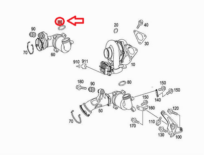 NEW MB B-CLASS W246 TURBO INTERCOOLER HOSE PIPE SEAL O-RING GASKET A0129972245