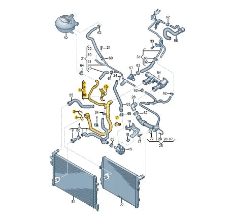 NEW VOLKSWAGEN TIGUAN AD1 COOLANT HOSE WITH RELEASE COUPLING 5QF122051AH