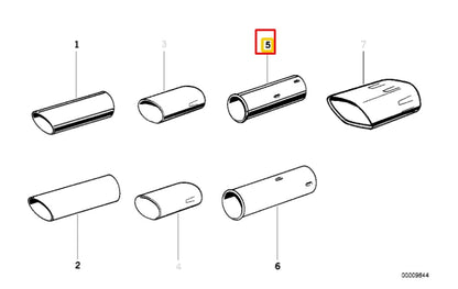 NEW BMW 3 E30 REAR LEFT EXHAUST PIPE TIP 82119413968 9413968 ORIGINAL