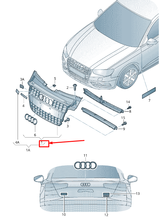 new audi a4 avant b8 radiator grille 8k0853651alt94 8k0853651al t94 original