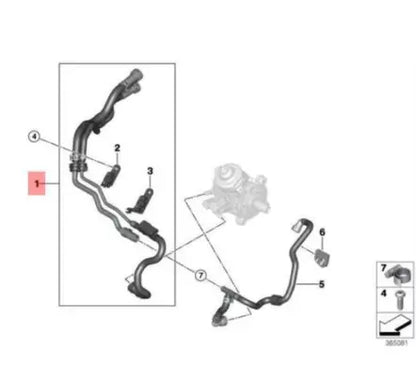 NEW BMW 2 GRAN TOURER F46 ENGINE COMPARTMENT FUEL LINE 13538514114 ORIGINAL