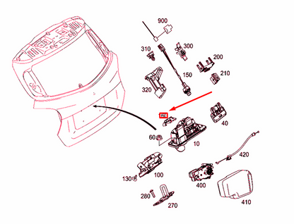 NEW MB GLA X156 TAILGATE REVERSING CAMERA BRACKET A2227500314 ORIGINAL