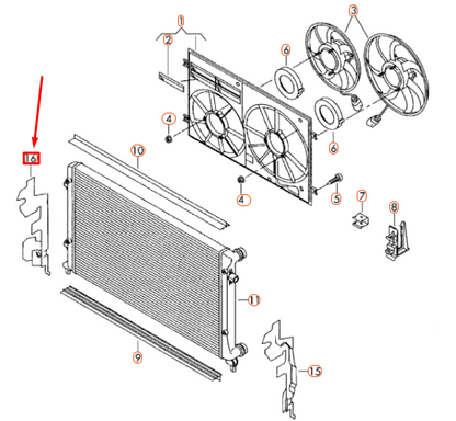 NEW VOLKSWAGEN SCIROCCO MK3 RADIATOR RIGHT AIR GUIDE 1K8121284A ORIGINAL